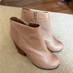 Jeffrey Campbell Blush Pink Leather Ankle Heeled Boots